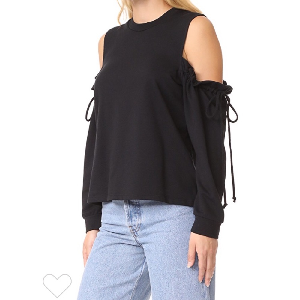 Maven West OLIVE Cold Shoulder Top